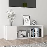 Susany Mueble para TV Mueble TV con 2 estantes Mueble TV Salon Madera Mueble de TV con Soporte de Suelo Gabinete HiFi Blanco 100x24x32 cm