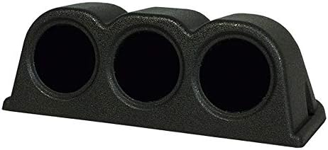 GlowShift Universal Black Triple Gauge Console Dashboard Pod - Fits Any Make/Model - ABS Plastic - Mounts (3) 2-1/16" (52mm) Gauges to Vehicle's Dash