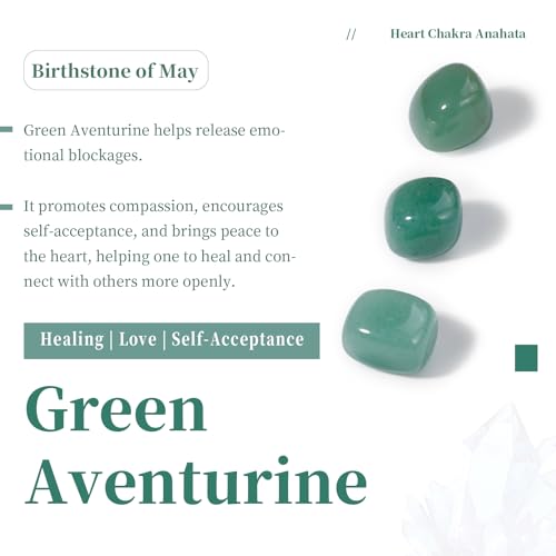 Pierres de guérison Reiki en aventurine verte | Set de 7 pierres gravées wicca