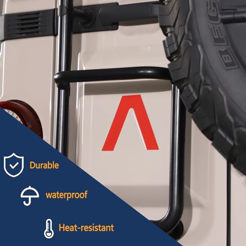 Image of Car Trunk Door Inverted Letter A Sticker Compatible with Ineos Grenadier 2020-2024 Trunk Door Decorative Stickers Tailgate Side V-Shaped Stickers Accessories (Red)