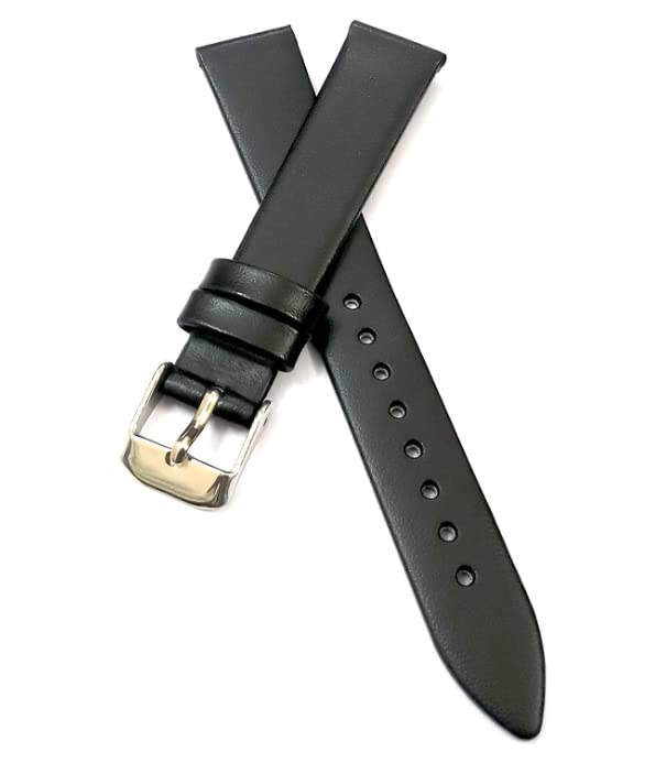 AROA Black Leather Watch Strap for Superior Comfort and Classic Elegance 10mm 12mm 14mm 16mm 18mm Silver Buckle Clasp Watch Band Strap for Men and Women (Black) (14mm) (B0CZRPSHC3) Amazon Price History, Amazon Price Tracker