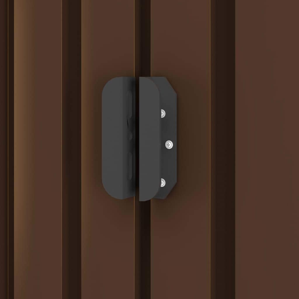 Close-up of the shed's door handle