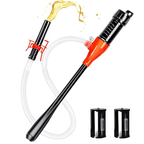 Fuel Transfer Pump Battery Operated 2.6 GPM Electric Syphon Pump with Quick Stop Nozzle Adjustable Flow Leak-Proof Hose Water & Fuel Transfer Pump for Gasoline Diesel Oil Gas Fish Tank