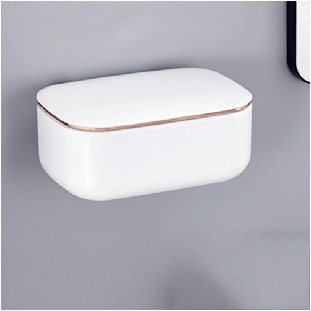 soap dish, Soap Dish Holder Self Adhesive for Home Bathroom Storage for Gym Camping Portable(Wit)