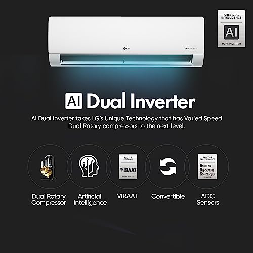 Image of LG 1.5 Ton 3 Star AI DUAL Inverter VIRAAT Split AC (Copper, AI Convertible 6-in-1 Cooling, HD Filter with Anti-virus Protection, 2023 Model, RS-Q18CNXE, White)