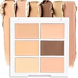 6 Color Cream Contour Powder Concealer Makeup Palette Kit Eyeshadow for Mature Skin Peach Dark Color Corrector Full Face Professional Color Correcting Conceal Imperfections Spots Acne and Dark Circles