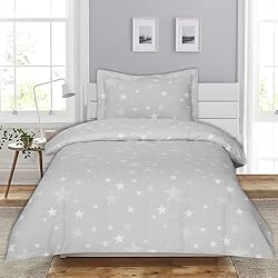 Zara Home Funda Nordica Infantil Sibiles - Juego Funda Nordica Reversible Estrellas Infantil Juvenil Big North Gris (Cama 105)