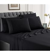 Spirit Linen home Hotel Full Size Bed Sheets Set - 6PC Solid Ultra Soft Microfiber Bed Sheets Set...