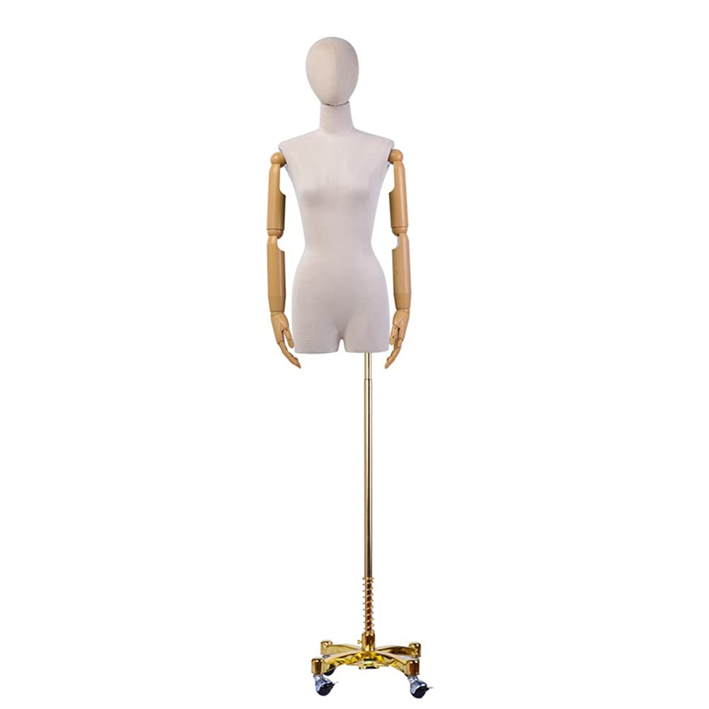 Buy Mannequin Torso Body,Women's Clothing Store Halflength Mannequin Props Golden Mannequin