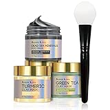Turmeric Clay Mask, Dead Sea Minerals Mud Mask, Green Tea Clay Facial Mask, Face Skin Care Mask Set,...