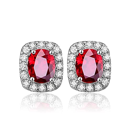 Boucles d'oreilles Rubis pour Femmes | Bijoux Tendance Rouge Intense