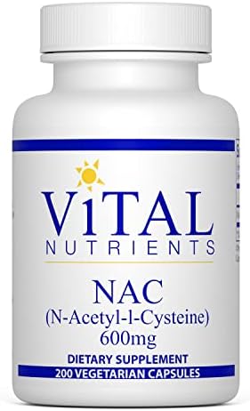 Vital Nutrients NAC | N-Acetyl Cysteine | Vegan Supplement | Supporting Sinus and Respiratory Health | 600mg | Gluten, Dairy, and Soy Free | 200 Vegetarian Capsules Vital Nutrients NAC | N-Acetyl Cysteine | Vegan Supplement | Supporting Sinus and Respiratory Health | 600mg | Gluten, Dairy, and Soy Free | 200 Vegetarian Capsules