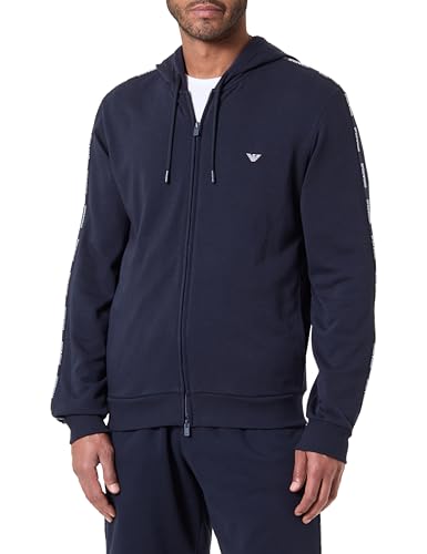 EMPORIO ARMANI Sweat à Capuche zippé en Tissu éponge pour Homme Bleu L