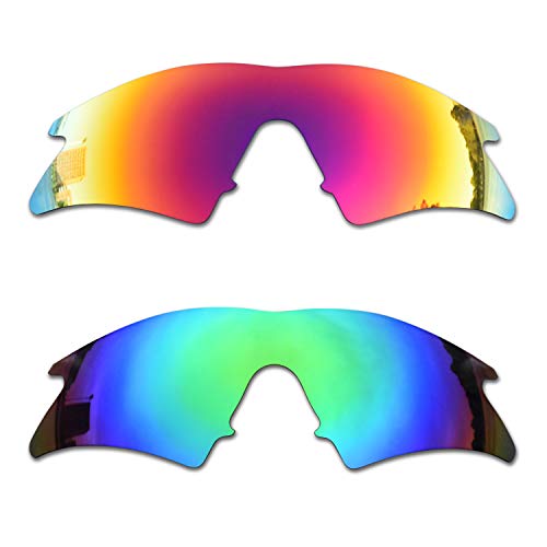 SOODASE Pour Oakley M Frame Sweep Des lunettes de soleil Rouge/Vert 2 Paires Verres de remplacement polarisés