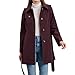 Michael Kors Women's Belted Raincoat with Detachable Hood, Cherry, XL