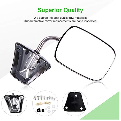 SCITOO Side View Mirror Driver and Passenger Side Mirror Fit Compatible with 1973-1991 for Chevy Blazer 1973-1987 for Chevy Pickup Truck 1988-1991 for Chevy Pickup Truck for GMC Pickup Truck