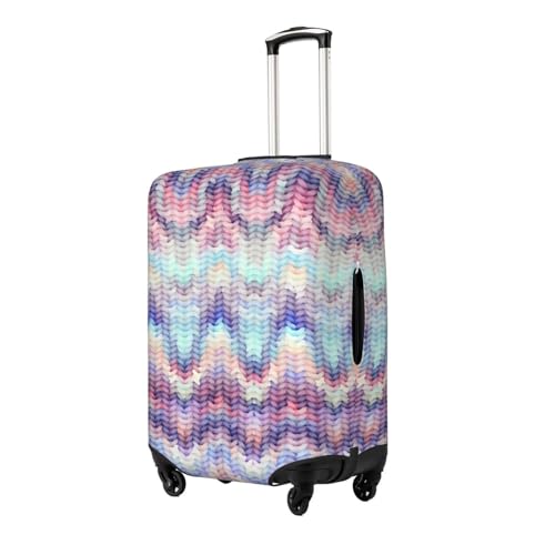 Imitation-Of-With-Melange-Effect-Chevron- Luggage Cover, Protective Washable Suitcase Cover - Travel Fashion Elastic Suitcase Protector Medium2