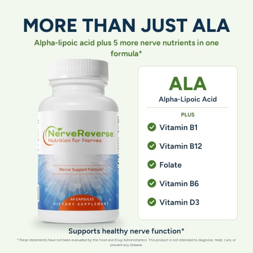 NERVEREVERSE NUTRITION FOR NERVES 60-NSF-1 Nerve Regeneration Supplement