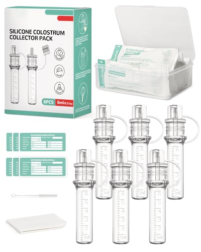 derimkcoa Colostrum Collector Kolostrum 6ml/6pcs-Sammler Wiederverwendbarer Muttermilch-Sammler tragbarer Kolostrum-Behälter zum Füttern des Babys Mehrzweck-Sammler BPA-frei