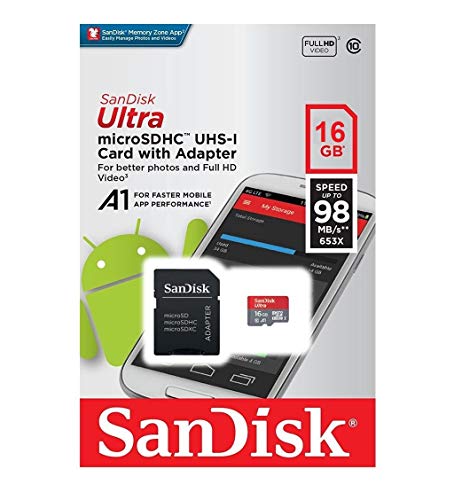 Image of Sandisk Ultra - Flash memory card - 16 GB - MicroSDHC UHS-I (SDSQUNC-016G-AN6IA)