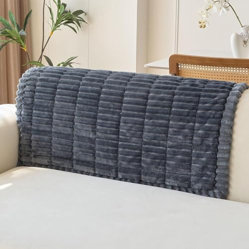 Housse de canapé d angle gris foncé 80x80 cm pour salon - 2