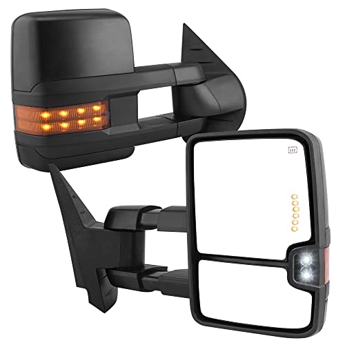 YITAMOTOR Towing Mirrors for 2007-2014 Chevy Silverado 1500, 2500, and 3500 Trucks