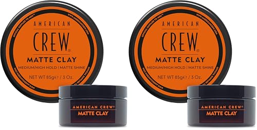 Image of AMERICAN CREW Men's Hair Matte Clay,Like Hair Gel with Medium /High Hold,3 oz,(Pack of 2)