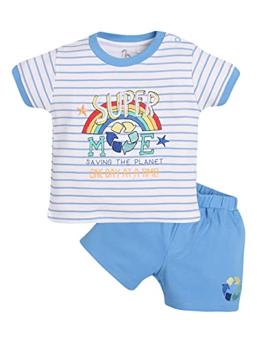 BABY GO 100% Pure Cotton T-shirt and Shorts Set for Baby Boys
