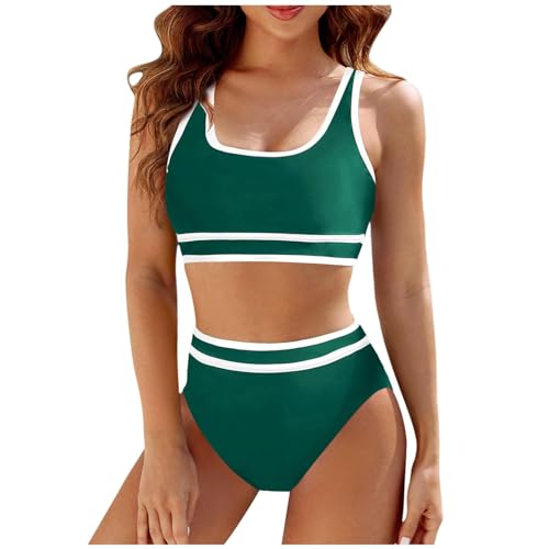 Bikinis Mujer Traje de Baño Deportivo Push Up Conjunto de Bikini Cintura Alta Dos Piezas para Playa Talla Grande Vikinis Traje de Baño Mujer Traje de Bikini de Cintura Alta Juego Deportivo