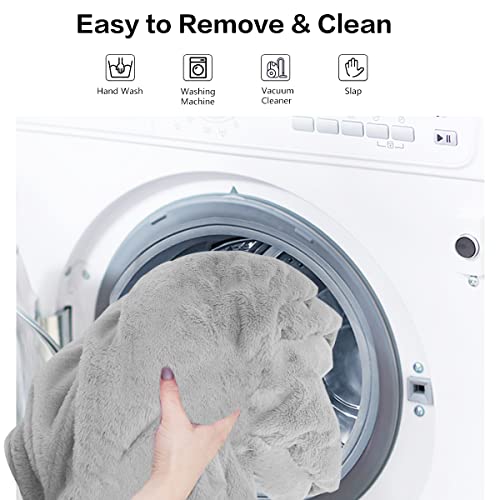 Taotique 6FT Giant Bean Bag Chair Cover (Cover only, No Filler) Soft Faux RH Fur Sofa Bed Washable Bean Bag Couch Cover for Adult and Kids with Liner