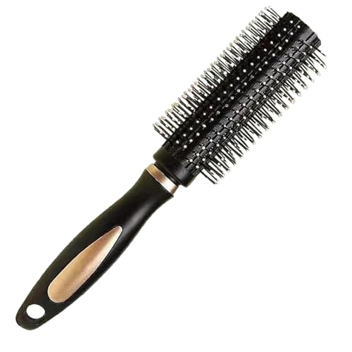 Round Hair Curling Brush,Hair Brush Round for Blow Drying,Professional Styling Tool for Women,Styling Blow Dry Hair Brush,for Women,Men,Creating and Smoothing Curly or Wavy Hair(Black)