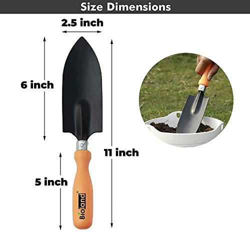 BIOLAND Home Gardening Tool Kit (Durable and Heavy Duty)-Trowel, Fork, Shovel, Rake, Weeder. Exclusively Designed and Made for Home Gardeners