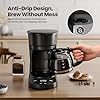 Kismile Compact Coffee Maker with LED Display, Small Drip Coffee Machine with Anti-Drip System, Timer, Auto Shut-Off, Dry-Boil Protection, Removable Funnel, Ideal for Home & Office (Black)