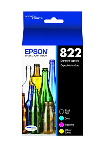 EPSON T822 DURABrite Ultra -Ink Standard Capacity Black & Color -Cartridge Combo Pack (T822120-BCS) for Select Epson Workforce Pro Printers