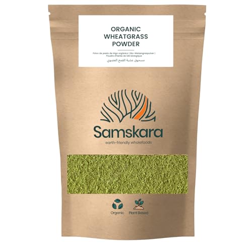 Hierba de Trigo Orgánica en Polvo | 100% Pura | Rica en Fibra y Antioxidantes Naturales | Samskara Tribe | Vegana, Sin Aditivos | (1 kg x 1 pack)