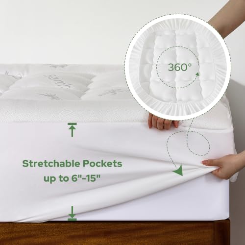 Image of BEDLORE Twin XL Mattress Topper , Pillow Top Mattress Pad