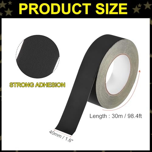 Image of MECCANIXITY Insulating Acetate Roll Cloth Adhesive Tape, 1.6in x 98ft Black Electrical Heat Resistant Fabric Tape for Laptop Electric Automotive Guitar Repair Wire Harness
