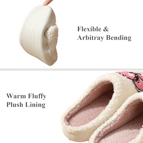Women Retro Colorful Books Slippers Plush Warm House Slippers,Casual Home Shoes Soft Plush Slip-on Slippers Outdoor Indoor Bedroom Shoes4