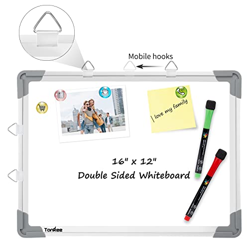 Small Dry Erase White Board – Tankee 12" X 16" Magnetic Hanging Whiteboard For Wall Portable Mini Double Sided Easel Hold In Hand For Kids Drawing, Kitchen Grocery List, Memo Board #TOP2