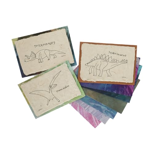 土佐和紙カード&染紙封筒セット (恐竜柄) [奏華舎]