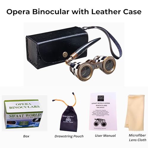 Binoculares Opera Glasses 2.5X Compactos con Asa miniatura 4