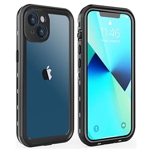 Dewfoam for iPhone 13 Case Waterproof Shockproof Dustproof Full-Body Sturdy with Camera Lens Protector and Built-in Screen Protector,Underwater Full Sealed Cover Protective for iPhone 13(Black)