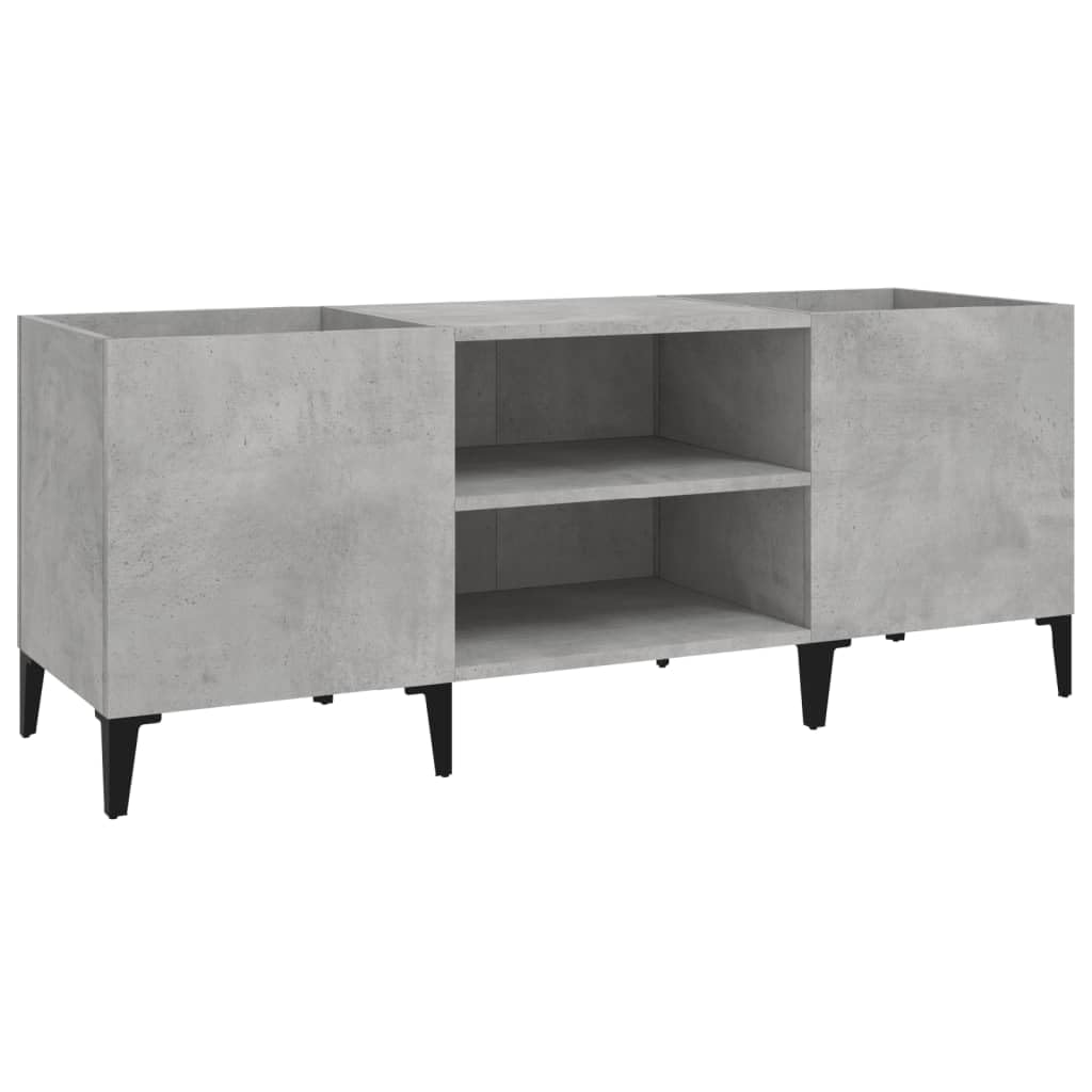 Tidyard Mueble para Discos Estanteria CDs,Mueble Tocadiscos,Mueble para Discos,Mueble para Vinilos,Madera contrachapada Gris hormigón 121x38x48 cm