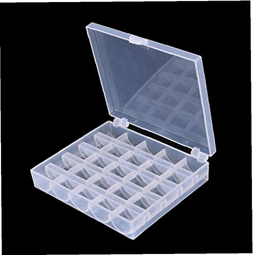 25 Emplacements Vides Bobines Bobines Boîte Machine À Coudre Canette Coques Craft Boîtier en Plastique Boîte De Rangement pour La Machine À Coudre