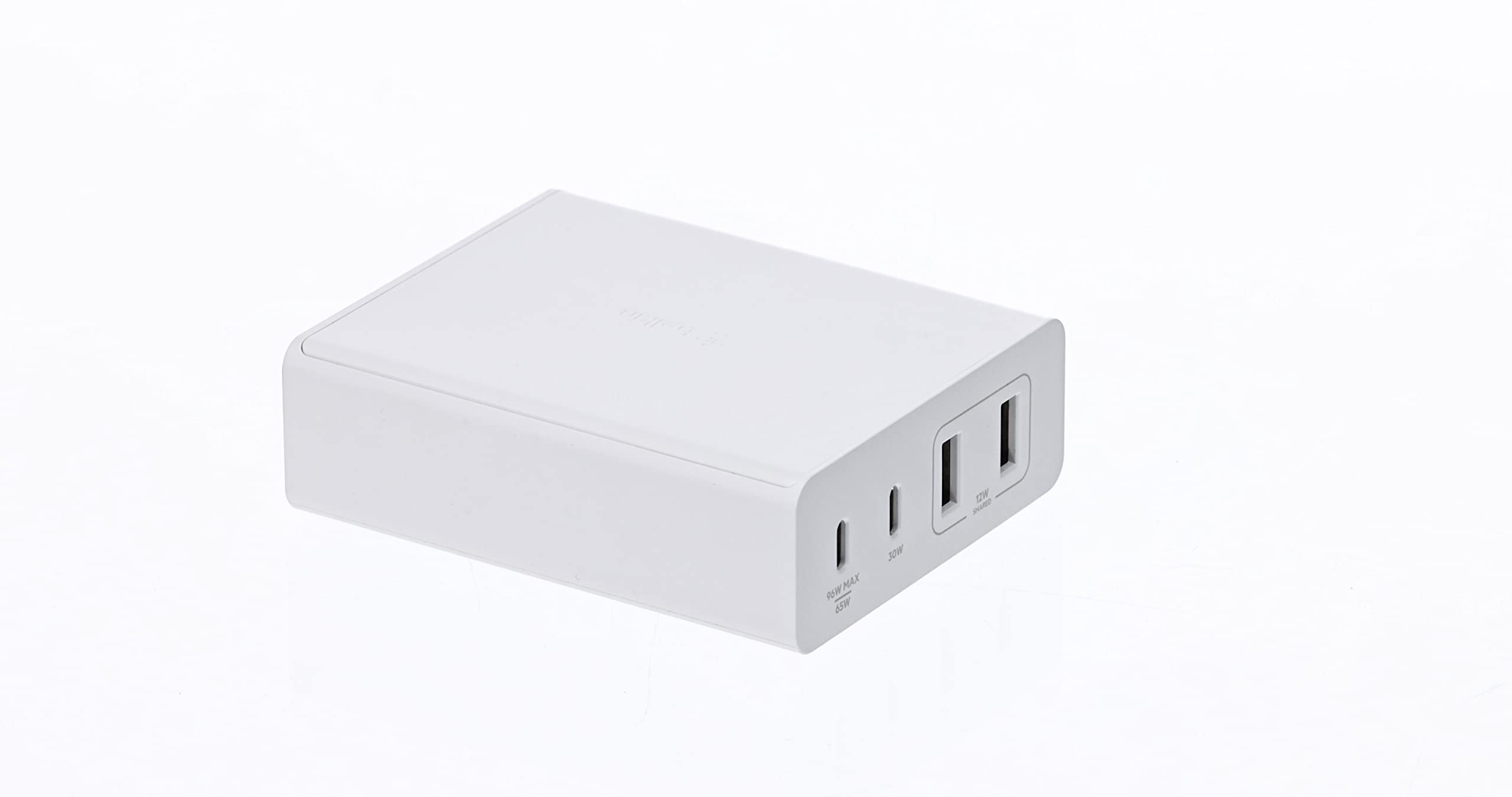 Uniwersalna stacja ładująca Belkin GaN USB 108 W, koncentrator z funkcją szybkiego ładowania z 2 × USB C oraz 2 × USB A do MacBooka Pro, Air, iPhone’a 15, iPada Pro, Air, Galaxy, Pixel i innych