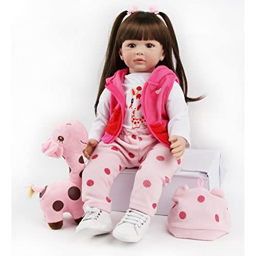 ZIYIUI Reborn lalka 24 cale 60 cm Reborn Baby Dolls wygląd prawdziwej dziewczyny realistyczny miękki silikon winyl Reborn Gilr maluch realistyczny realistyczny noworodek dziewczynka zabawka prezent