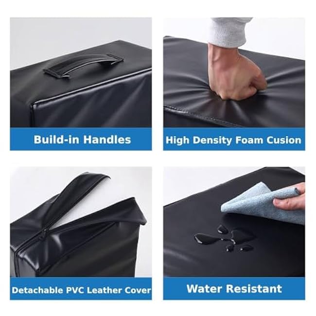 Silencer Drop Pads 2 Pcs, Weightlifting Crush Cushions with PVC Cover & Easy Carry Handles Exercise Balance Equipment for Fitness, Training, Physical Therapy, Yoga