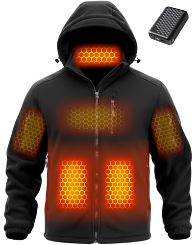 Wulcea Men Heated Graphene Fleece Jackets 12v Battery Pack Included