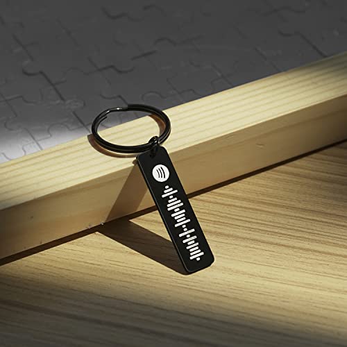 Personalized Gifts for Friends/Lovers Spotify Keychain Custom Music Keychains,Scannable Spotify Code Song, Engraved Keychain Gifts3