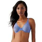 Wacoal Halo Lace Unlined Convertible Underwire Bra Soutien Gorge, Opaque, Hortensia Bleu, 95D Femme